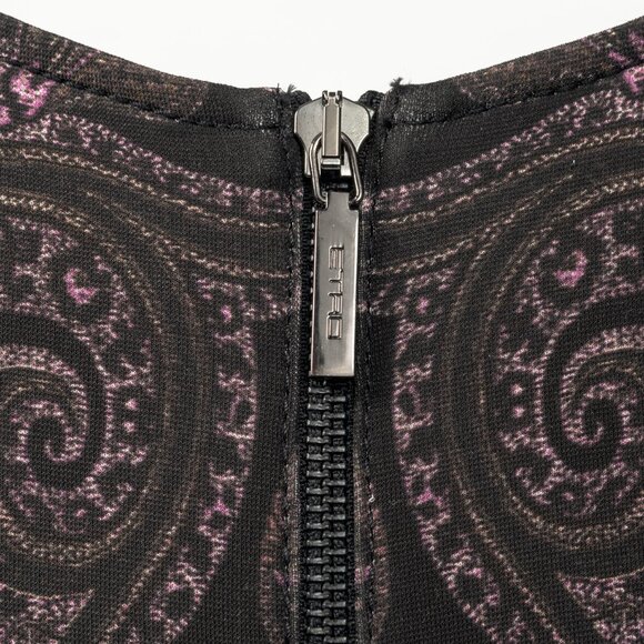 Etro Purple & Black Paisley & Floral Jersey Midi Dress - Picture 8 of 11